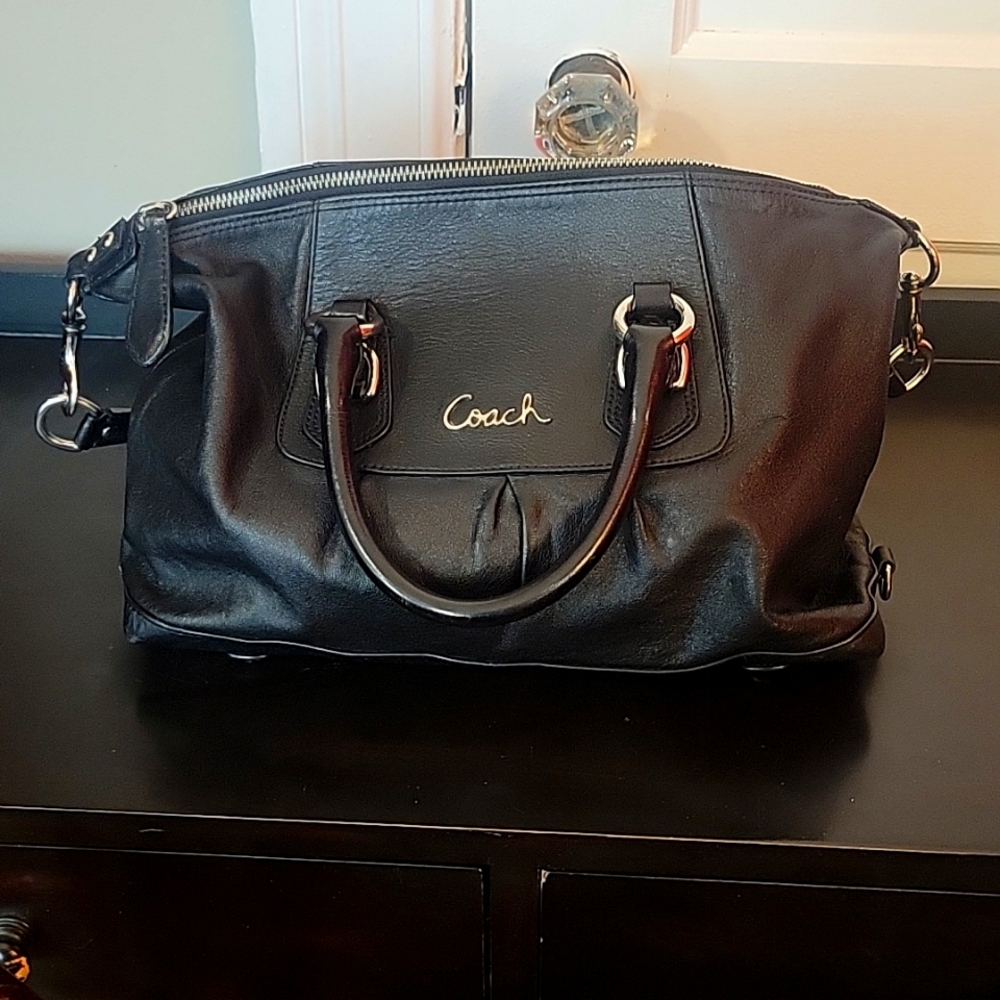 Black Coach double-handle purse